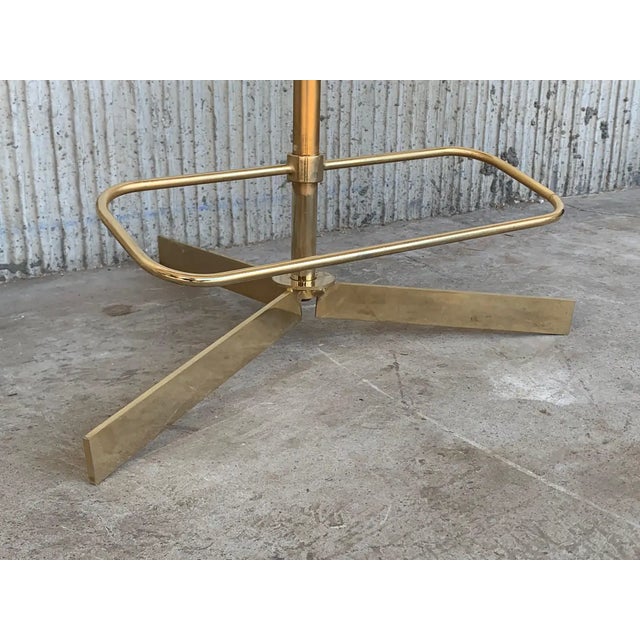 1970s Italian Hollywood Regency Brass and Wood Valet Stand Dressboy With Mirror For Sale - Image 11 of 11
