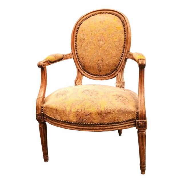 Louis XVI Armchair in Beech For Sale