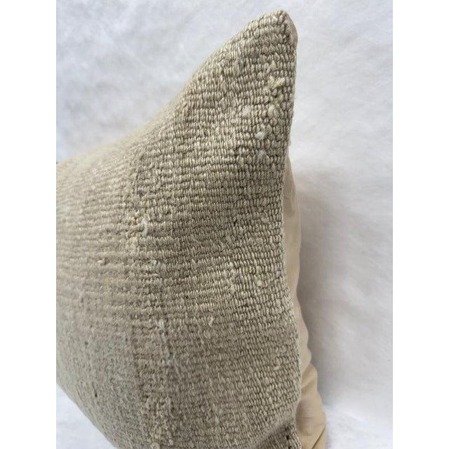 Contemporary Turkish Hemp Pillow Cushion Natural Beige Brown Pillow Cushion Cover 16" x 24" For Sale - Image 3 of 4