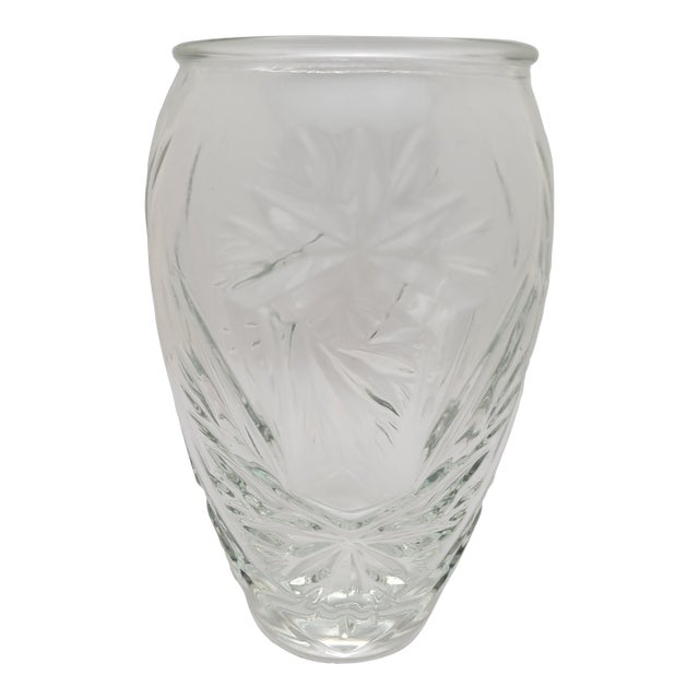 Vintage Ralph Lauren Clear Crystal Safari Design Vase For Sale