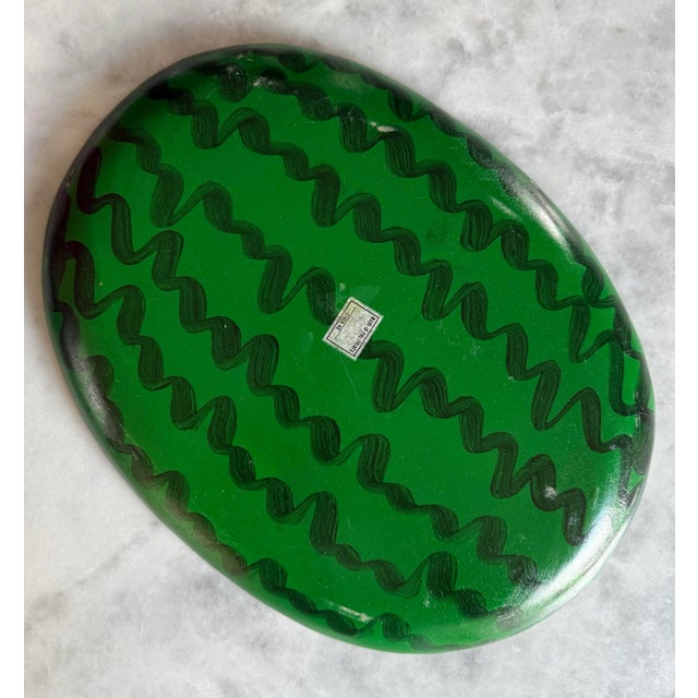 Late 20th Century Vintage Handpainted Wood Watermelon Platter For Sale - Image 5 of 12