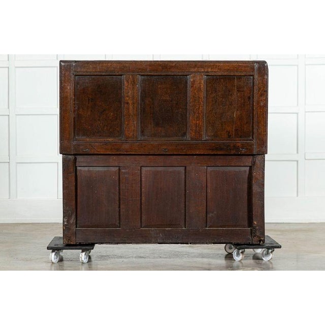 Early 18th Century English Oak Carved Coffer, 1720s For Sale - Image 15 of 17