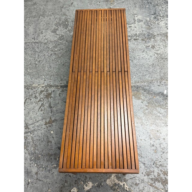 Wood John Keal for Brown Saltman Expandable Slat Bench, Mid 20th Century For Sale - Image 7 of 12