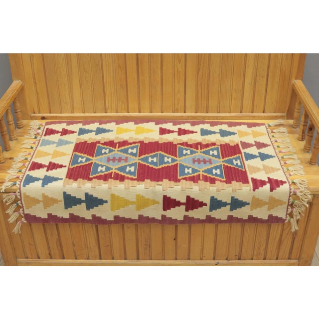 Rustic 1990s Turkish Geometric Red Kilim Rug For Sale - Image 3 of 13