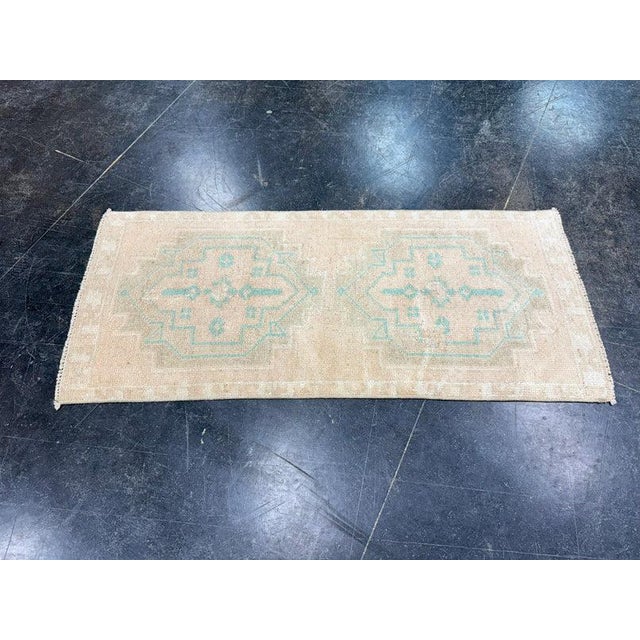 Turkish Mini Rug Oriental Hand Knotted Vintage Rug 1'6" x 3'5" #17203 For Sale - Image 4 of 8