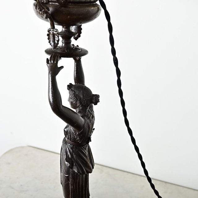 19th Century French Empire Style Bronze Table Lamp For Sale - Image 10 of 13