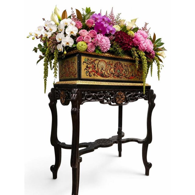 19th Century French Boulle Marquetry Jardinière in Gilt Brass, Silver and Inlays, 1880 For Sale - Image 11 of 15