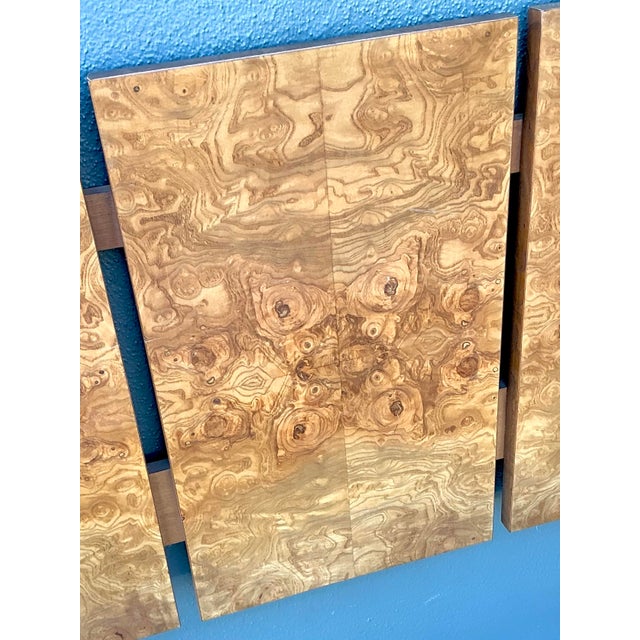 Vintage 70s Burl Wood Panel Full Headboard For Sale - Image 11 of 12