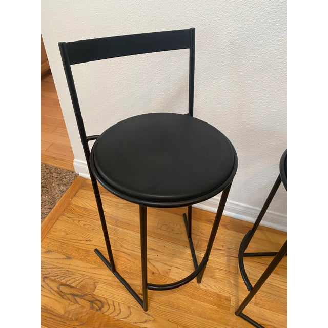 Emilio Nanni Fly Line Postmodern “Musmé” Counter Height Stools - A Pair For Sale In Los Angeles - Image 6 of 10