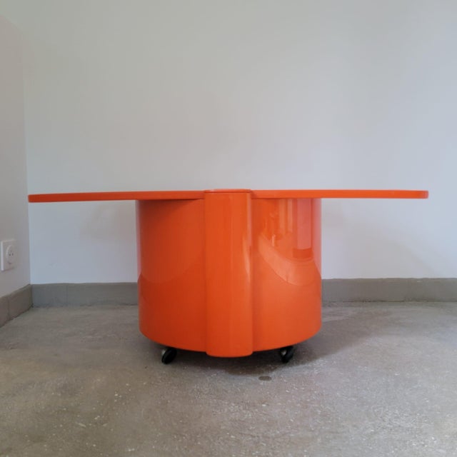 Orange Vintage Orange Bar Coffee Table on Casters by Livia Castelli, 1972 For Sale - Image 8 of 8
