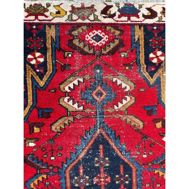 Rustic Vintage Mazlaghan Rug, 1950s For Sale - Image 3 of 18