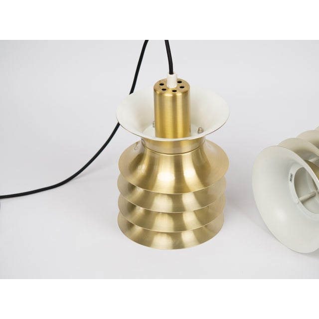 Gold Vintage Pendant Lamps, 1970s, Set of 2 For Sale - Image 8 of 15