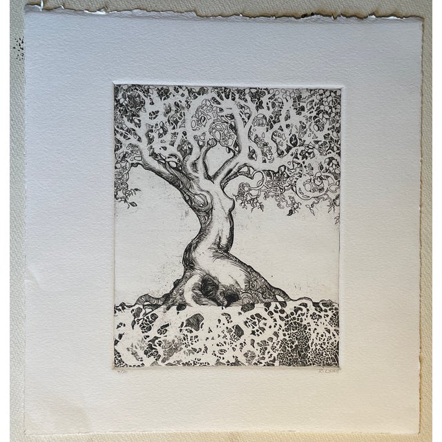 1990s Surrealist etching with aquatint on paper by Vermont artist Rosemary Ladd. Pencil signed, and numbered 4 of 30....