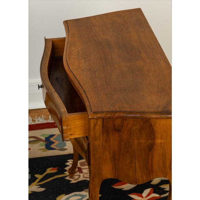 Wood Early 20th Century French Louis XV Style Walnut Two Drawer Nightstand For Sale - Image 7 of 8
