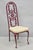 Vintage Hollywood Regency Victorian Style Red Cast Metal Tall Scrollwork Back Dining Chairs - Set of 4. Circa Mid 20th...