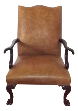 Antique English Gainsborough Style Library Armchair