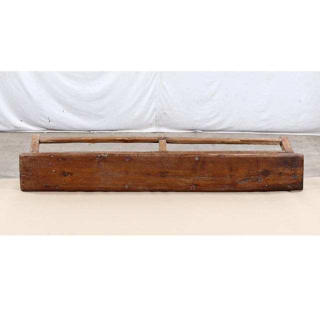 Vintage Indian Teakwood Bench For Sale - Image 4 of 6