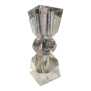 Large Hand Sculpted Mid Century Lucite Vase For Sale