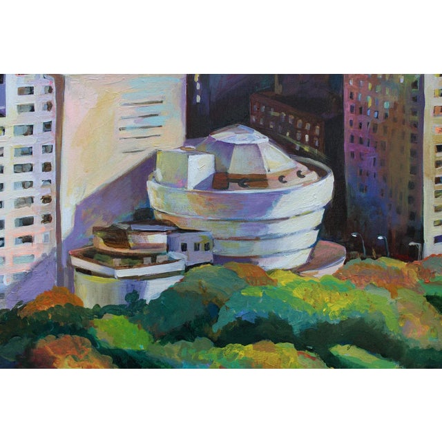 Textile "Fall Guggenheim Museum" Fauvist Contemporary Acrylic Painting Nyc by Natalia Bessonova For Sale - Image 7 of 7