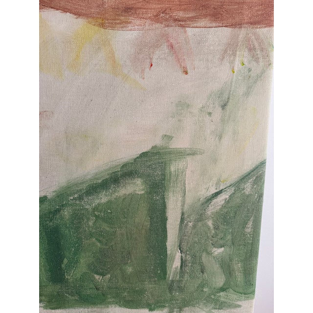 2020s Large Abstract Painting Green Beige Art | Original Oil Painting on Canvas | Minimalist Wall Art | Modern Interior Decor | Oversized Neutral Artwork For Sale - Image 5 of 5