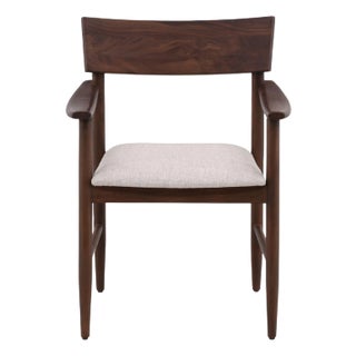 Walnut Deco Dining Arm Chair For Sale