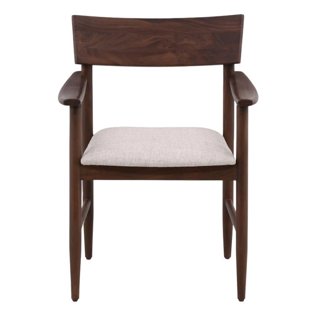 Walnut Deco Dining Arm Chair For Sale