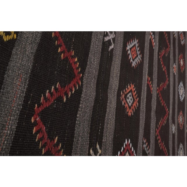 Coffee Vintage Goat Hair Turkish Flat Weave Kilim 7'5'' X 10'8'' For Sale - Image 8 of 13