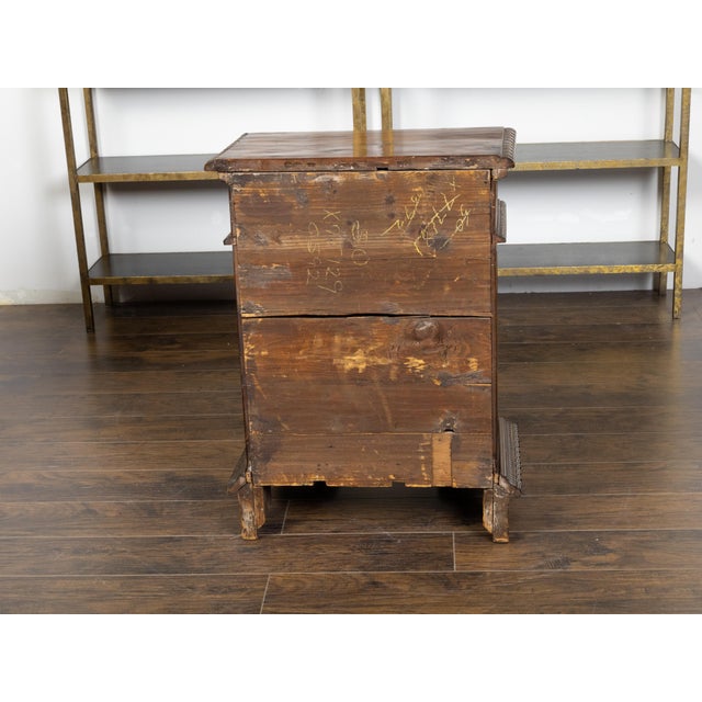 Small Italian 1800s Walnut Cabinet with Carved Urn, Foliage and Mascaron Décor For Sale - Image 11 of 12