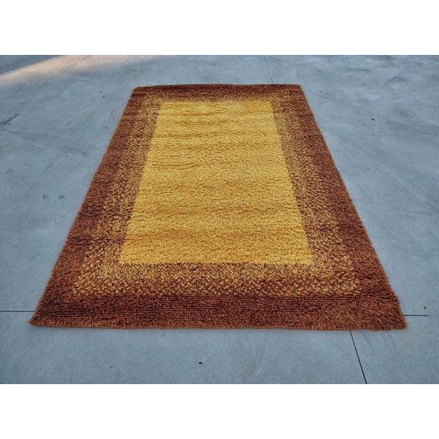 【Vintage】Hand Knit Rug 170×100 Hand-woven Rug Made of Scandinavian Cotton Multi-colored