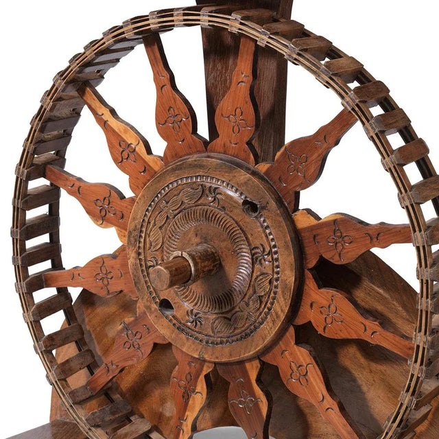 Antique Chinese Wooden Spinning Wheel For Sale - Image 3 of 7