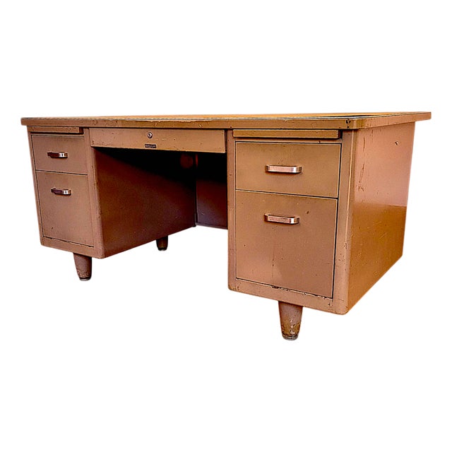 1970s McDowell & Craig Iconic Tanker Steel Home or Office Desk For Sale
