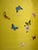 Vibrant Yellow Butterfly Mural | 2-Panel Hand-Painted Chinoiserie Wallpaper For Sale - Image 4 of 5