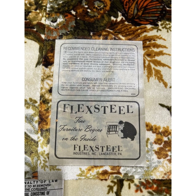 1950s Mid-Century Modern Flexsteel Floral Upholstered Arm Chair For Sale - Image 9 of 10