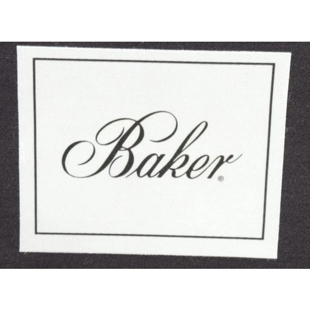 Pair of Barbara Barry for Baker Furniture Black Double X Arm Chairs Cut Velvet Fabric For Sale In Cleveland - Image 6 of 6