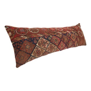 Handwoven Vintage Turkish Kilim Lumbar Pillow – Boho Rustic Decor For Sale