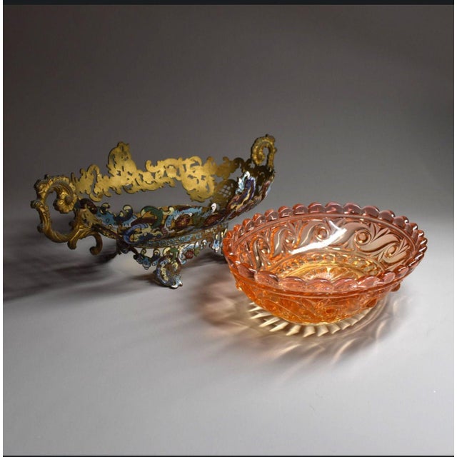 A superb 19th century French champlevé enamel and gilt bronze centerpiece — one of the great decorative objects of the...