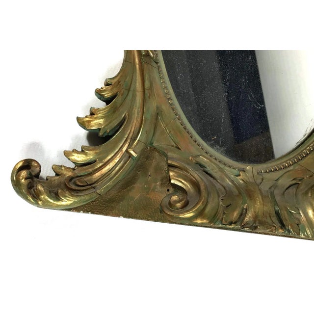 Late 19th Century Antique Hand Carved Wood Table or Wall Mirror For Sale - Image 5 of 11