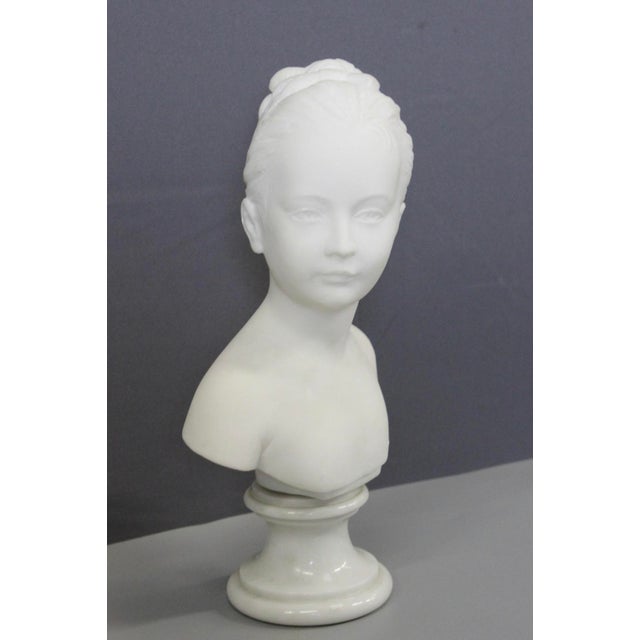 Bust of Young Woman Marie Louise Brongniart in Carrara Marble, 1900 For Sale - Image 11 of 13