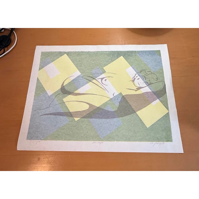 Vintage 1989 Modernist Art Print “Sunlight”Limited Edition 1/5 Reclining Figure 18x24 For Sale - Image 9 of 10