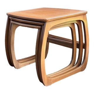 Mid 20th Century Set of 3 Nathan Furniture Nesting Tables For Sale