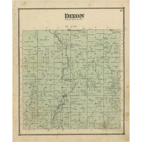 Late 19th Century Antique Map of the Dixon Township of Ohio by Titus, 1871 For Sale - Image 5 of 5