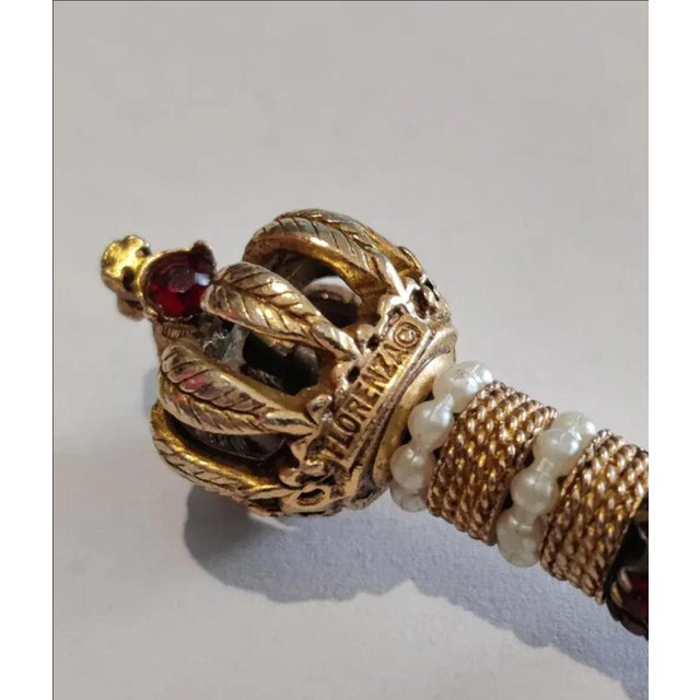 Vintage Florenza Bejeweled Mechanical Pencil With Tasseled Stand For Sale - Image 4 of 10