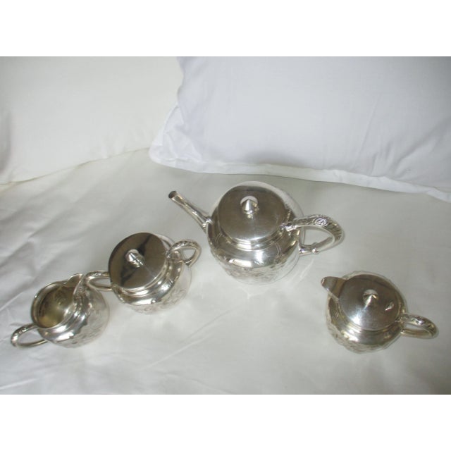 Baroque Late 19th Century Antique Homan Silverplate Company Silverplate Ornate 4 Piece Tea Service For Sale - Image 3 of 12