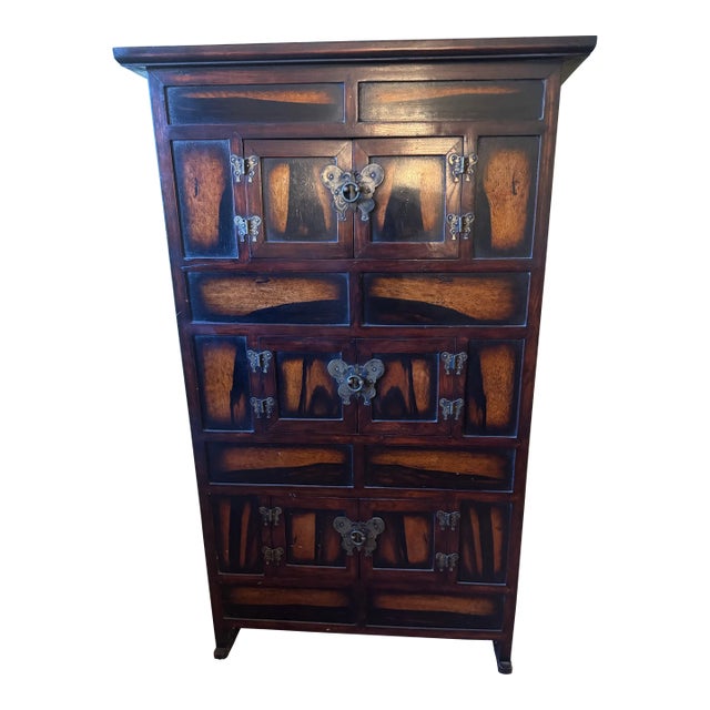 South Korean Persimmon-Wood Tansu. Early 20th Century. For Sale