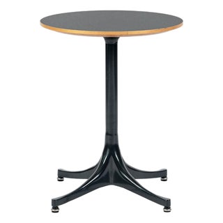 Mid Century George Nelson Pedestal Side Table for Herman Miller Black Laminate For Sale