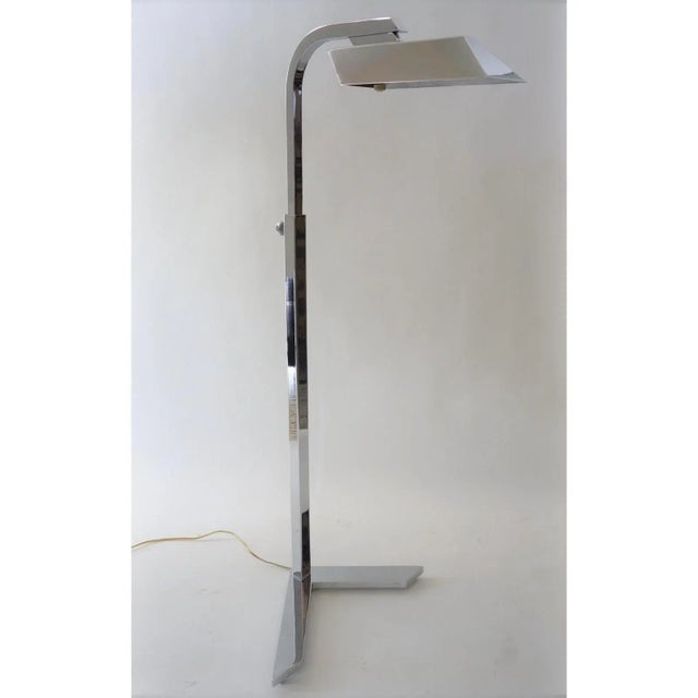Casella Style Adjustable Chrome Floor Lamp For Sale - Image 12 of 12
