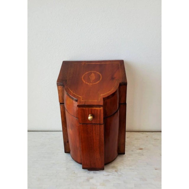 Antique American Federal Period Flame Mahogany Knife Box For Sale - Image 11 of 11