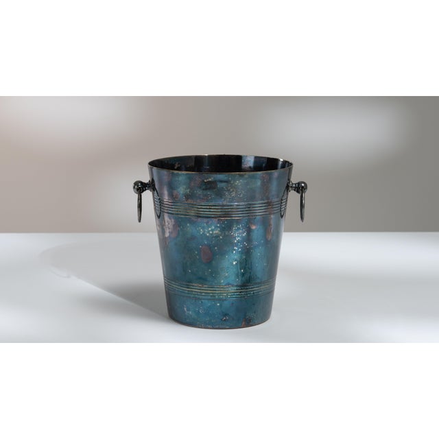 Mid 20th Century Mid 20th Century France Charcoal Silver Ice Bucket For Sale - Image 5 of 13