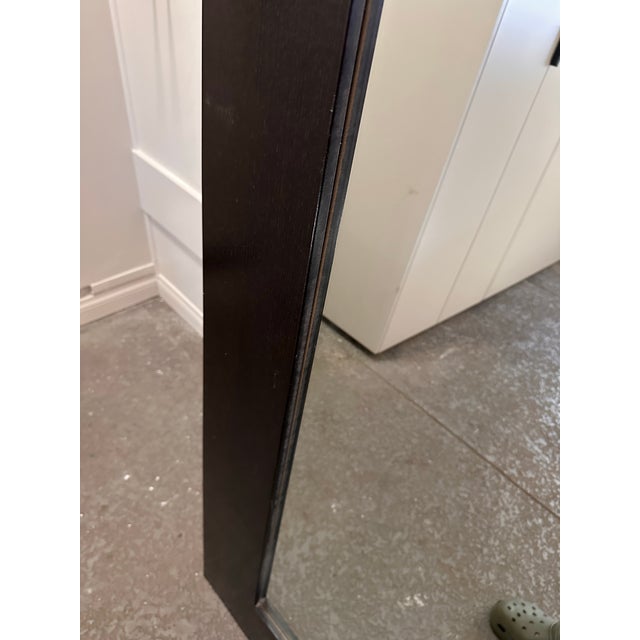 2010s Full Length Mid Modern Minimal Mirror Dark Chocolate Brown Wenge Wood For Sale - Image 5 of 8