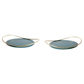 Petrol Green Touché B Trays by Mason Editions, Set of 2 For Sale